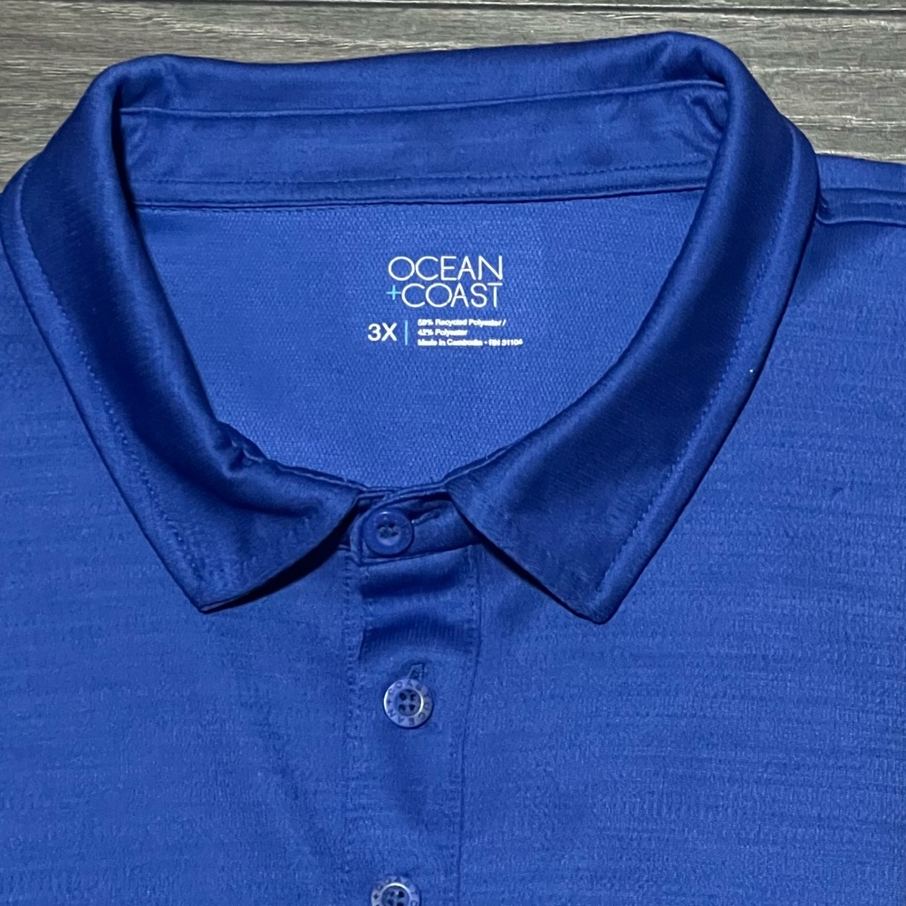 Ocean Coast men’s royal blue polo short sleeve shirt size 3XL